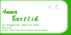 anna bartlik business card